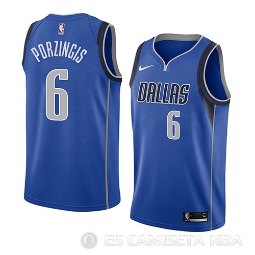 Camiseta Kristaps Porzingis #6 Dallas Mavericks Icon 2018-19 Azul - Haga un click en la imagen para cerrar